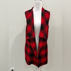 Red and Black Checkered Vest Size M